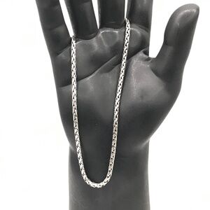 Brighton Chain Necklace Wheat 3mm Wide Minimalist Silver Plate Staple 16.5 - 18"